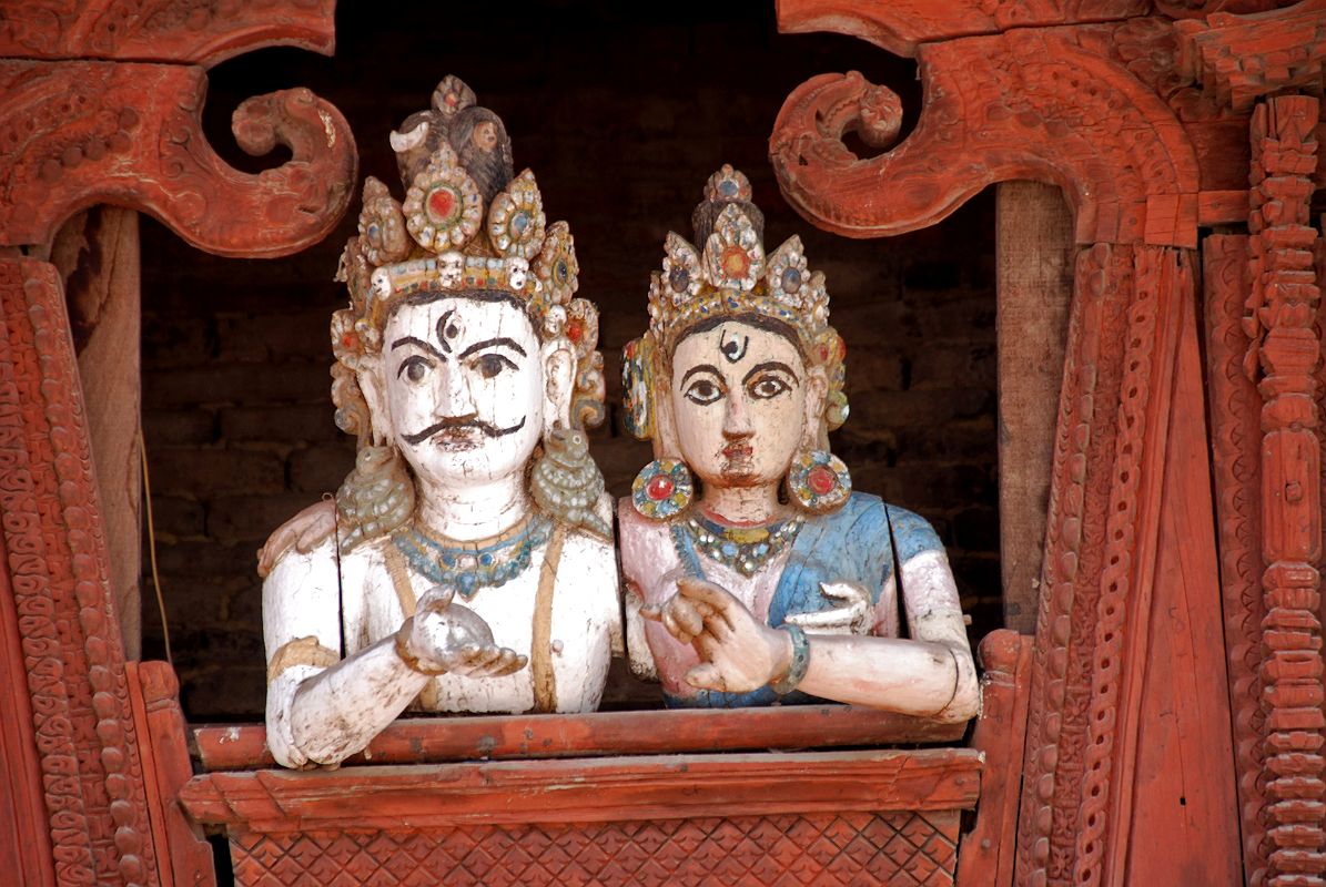 Kathmandu Durbar Square 05 03 Shiva and Parvati Look Out From Window Of Shiva-Parvati Temple Shiva and Parvati observe life on Kathmandu Durbar Square from their window in the Shiva-Parvati temple.